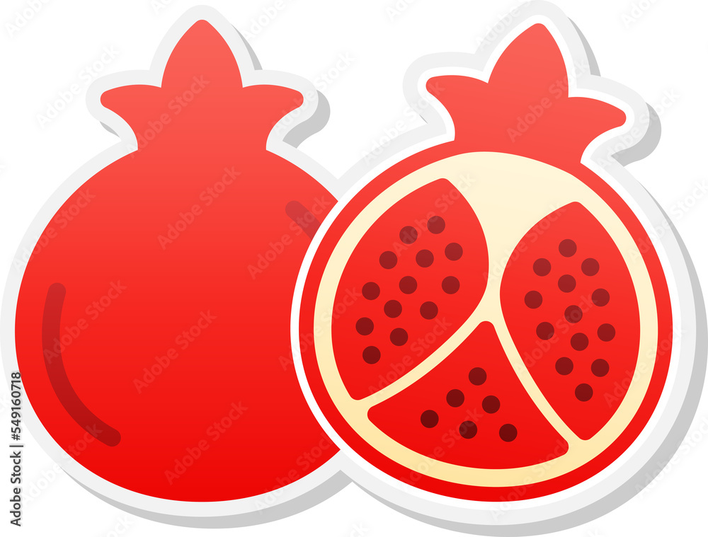 Pomegranate sticker icon. Pomegranate sticker icon.