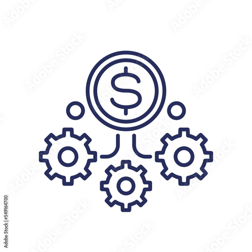 operational costs line icon, vector
