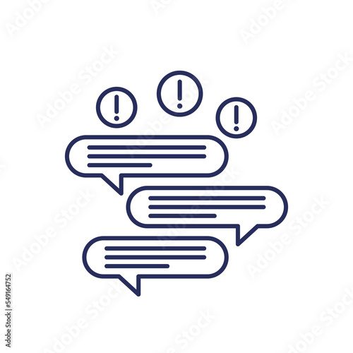 too many emails and messages line icon