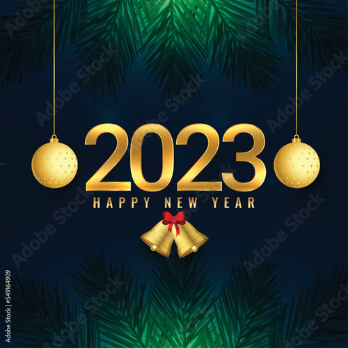 Photography nice 2023 new year banner with christmas decorative elements design