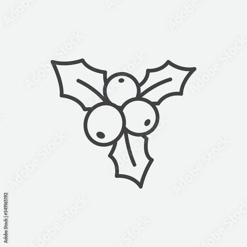 Christmas Holly berry icon. Christmas berries design element. berry icon. Vector illustration