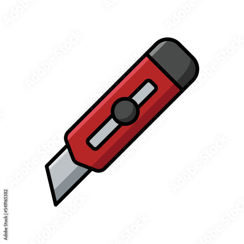 cutter knife icon vector design template in white background
