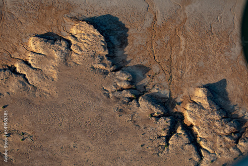 Kati Thanda Lake Eyre, South Australia, Australia. Aerial photography showing textures and patterns of outback Australia. 