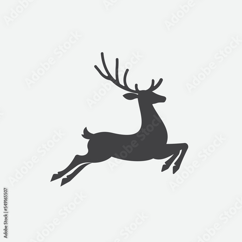Christmas reindeer design element. Raindeer icon. Christmas card. Vector illustration