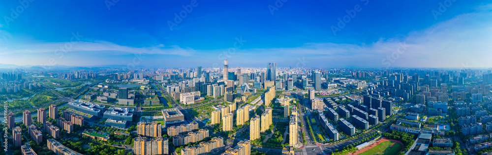 Aerial Scenery of East New Town, Ningbo, Zhejiang, China