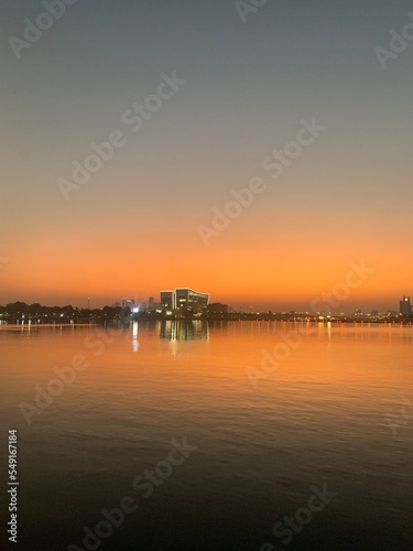 Sunset views of the Dubai Creek, United Arab Emirates