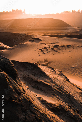landscape of sand in bright sunlight 