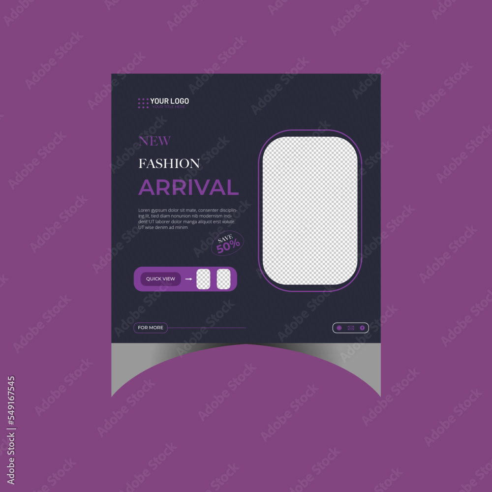 Naklejka premium Editable Fashion Social Media Post Design