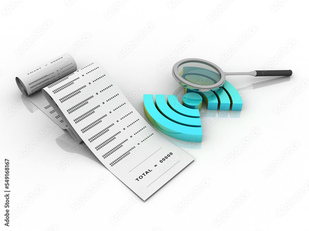 3d illustration WIFI symbol search
3d illustration WIFI symbol search