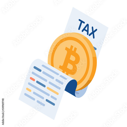 Isometric Bitcoin with Tax Document