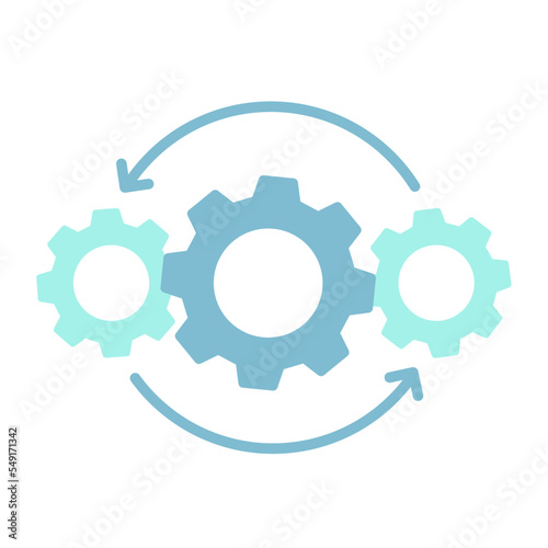 operation flat icon  effective gear symbol