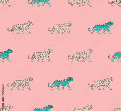 Vector seamless pattern tigers 