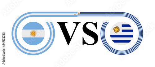 the concept of argentina vs uruguay. vector illustration isolated on white background