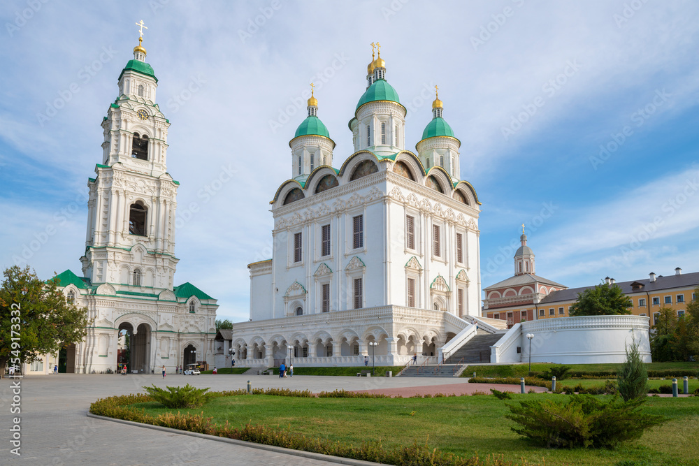 View of the ancient Assumption Cathedral on a September afternoon. Astrakhan Kremlin. Russia