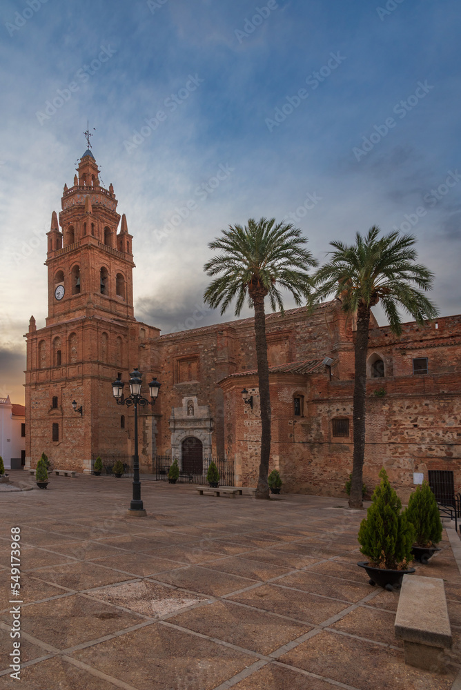 Our Lady of the Angels Parish Church, Bienvenida, Badajoz, Extremadura, Catholic church built in the fifteenth century.
