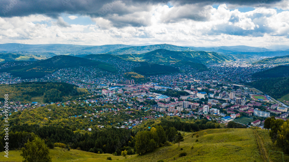 Gorno-Altaysk city from a bird's-eye view
