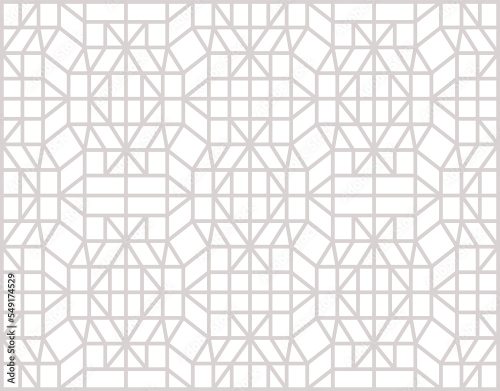 Abstract geometric pattern with crossing thin straight lines. Stylish texture in gray color. Seamless linear pattern.