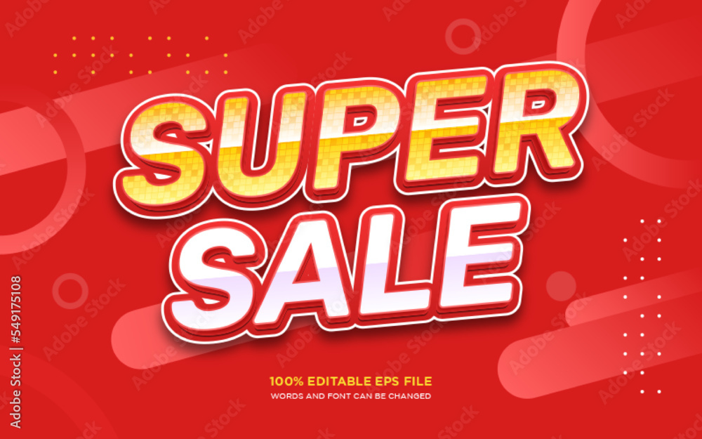 Super Sale 3d editable text style effect