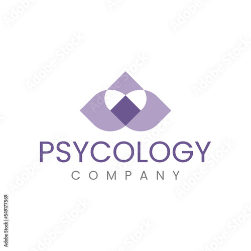 Abstract Love Balance Logo Design Vector for Mental Wellness Coaching, Heart Symbol for Self Healthy Care Service