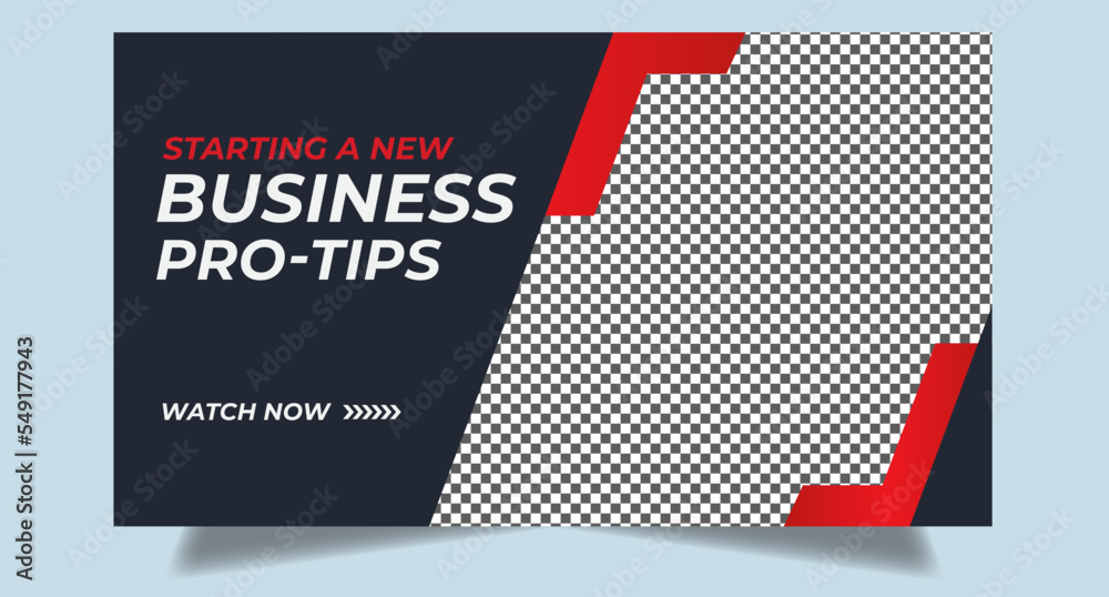 Fototapeta premium Editable youtube thumbnail template design for youtube videos video thumbnail video cover template 