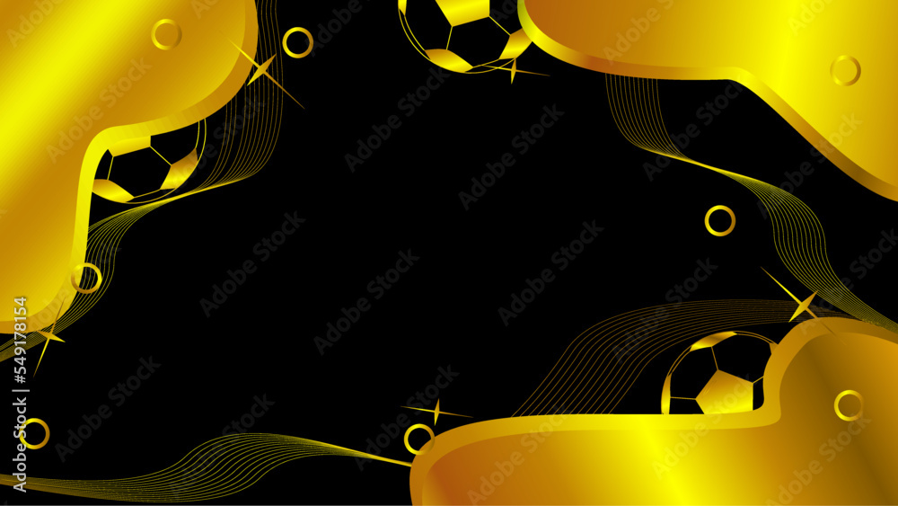 Black gold abstract football background wallpaper template design