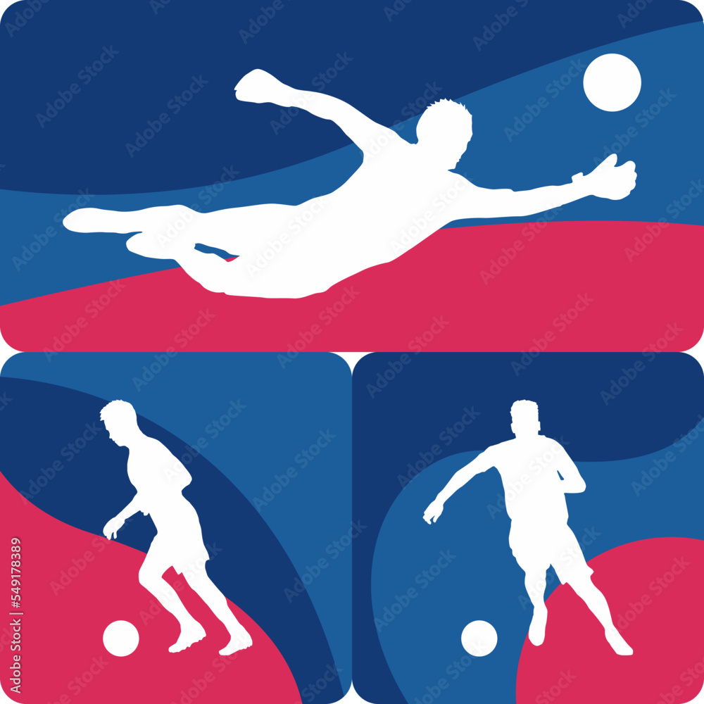 Football player vector silhouette design