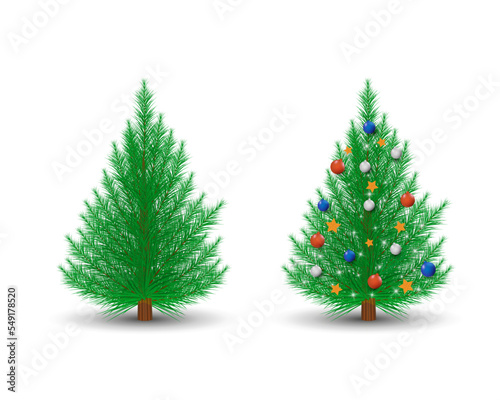 christmas tree isolated on white