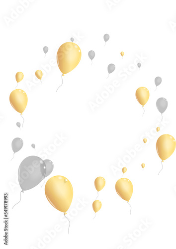 Gray Helium Background White Vector. Confetti Label Set. Silver Happy Balloon. Toy Wedding Background.