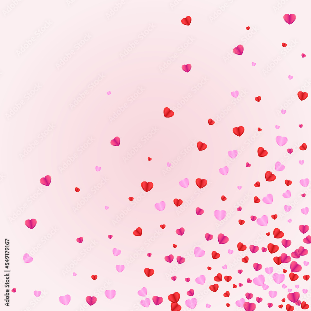 Violet Heart Background Pink Vector. Anniversary Illustration Confetti. Purple Birthday Pattern. Pinkish Heart Honeymoon Backdrop. Tender Congratulation Texture.