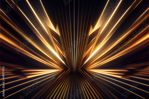 abstract luxury black and gold background, glowing light rays as multicolor wallpaper header