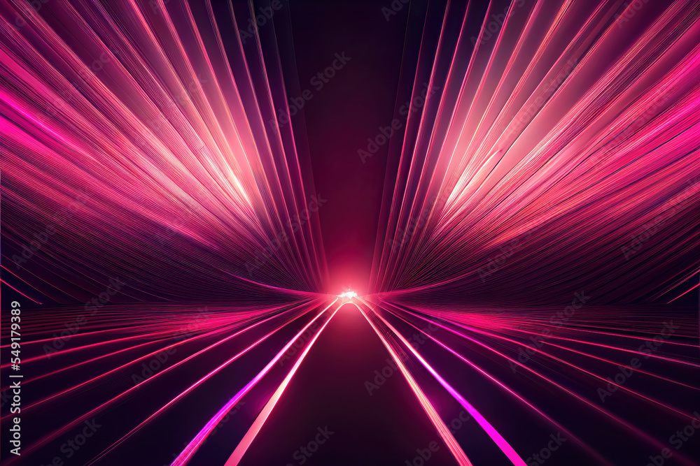 Fototapeta premium abstract pink magenta background, glowing light rays as multicolor wallpaper header