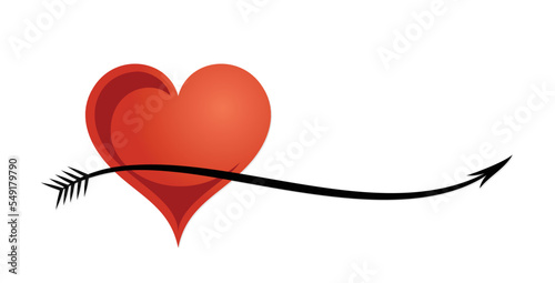 Symbol of the stylized red heart with arrow.