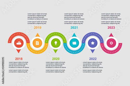 Years milestones timeline infographic template for business presentation banner.