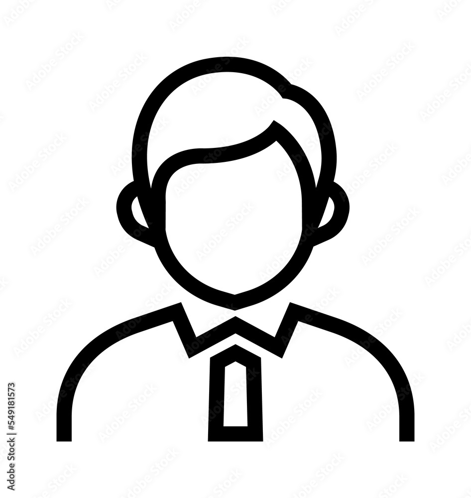 thin line sharp icon / business person, office worker / png ( background transparent )