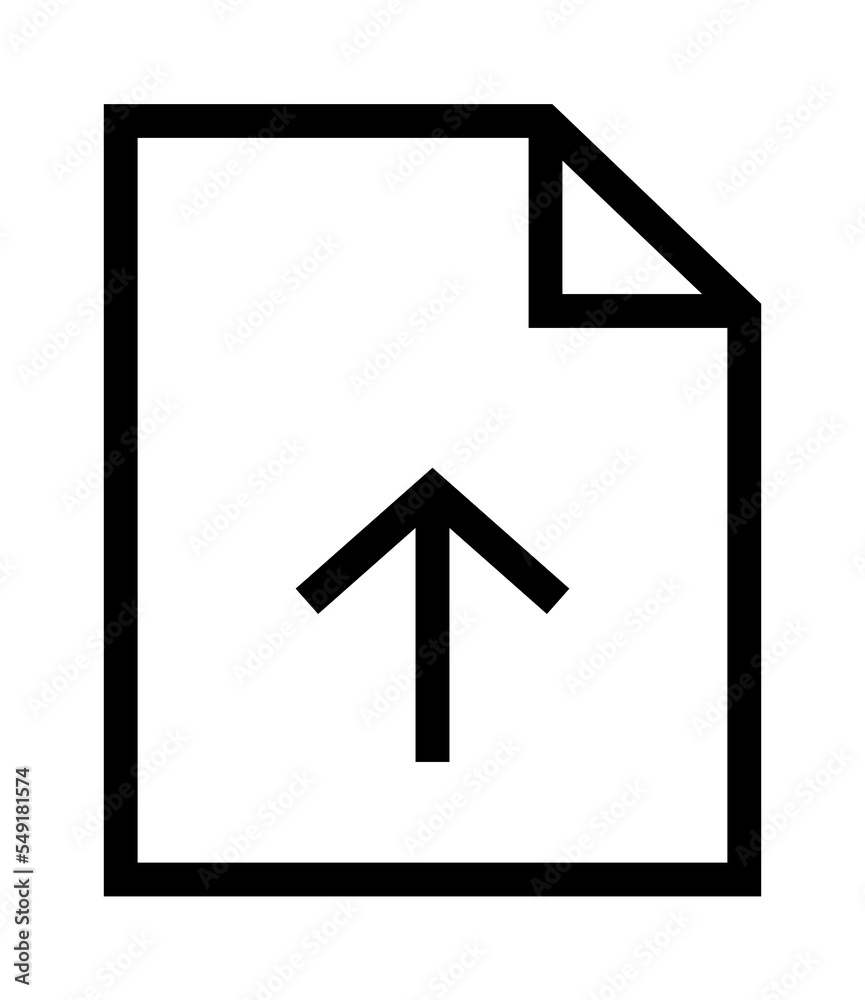 thin line sharp icon / file upload / png ( background transparent )