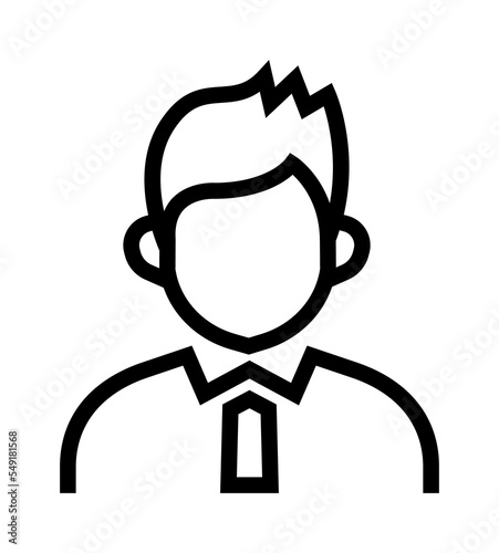 thin line sharp icon / business person, office worker / png ( background transparent )