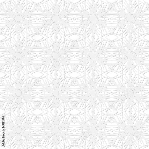 Seamless vector pattern, gray geometric patterns with shadow on a white background. For printing, packaging, wallpaper, textiles, web design, banner