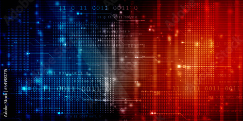 Wallpaper Mural 2d illustration abstract digital binary data on computer screen Torontodigital.ca