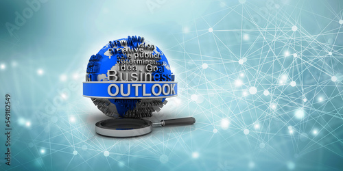 Foto 3d illustration outlook global concept