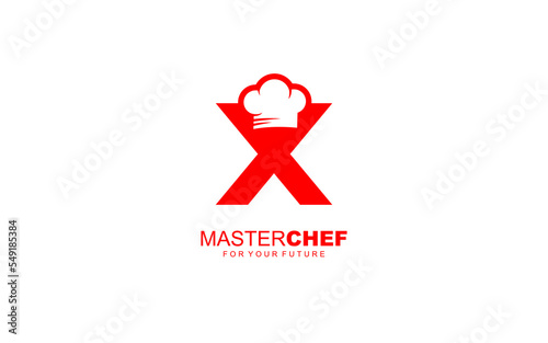 X logo cafe or restaurant for branding company. cooking template vector illustration for your brand.