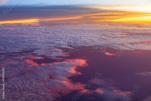 View From The Airplane Window at Dawn