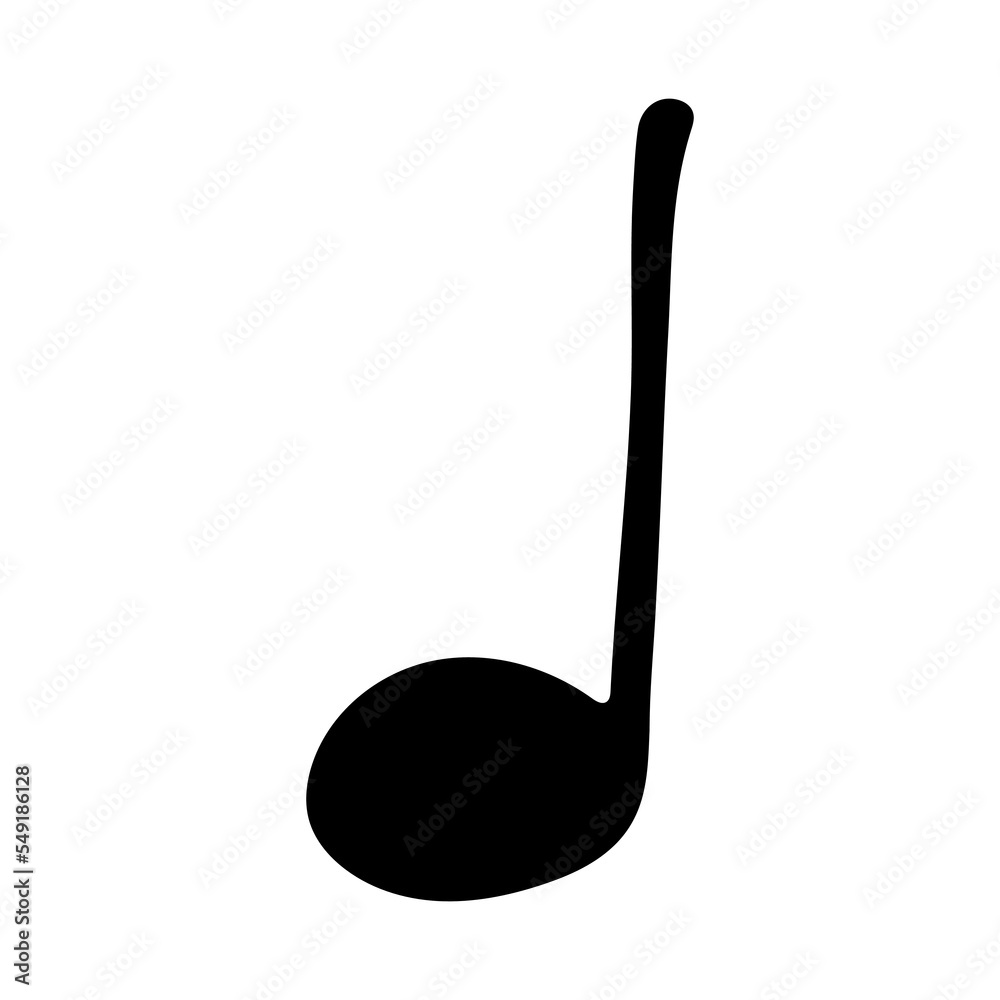 Music note doodle. Hand drawn musical symbol. Single element for print, web, design, decor, logo Music note doodle. Hand drawn musical symbol. Single element for print, web, design, decor, logo