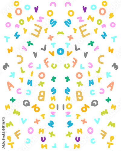 seamless colorful alphabets pattern with notes good for background use