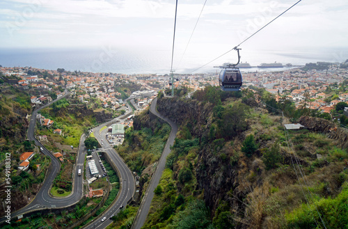 cable car and cruise ship terminal on madeira