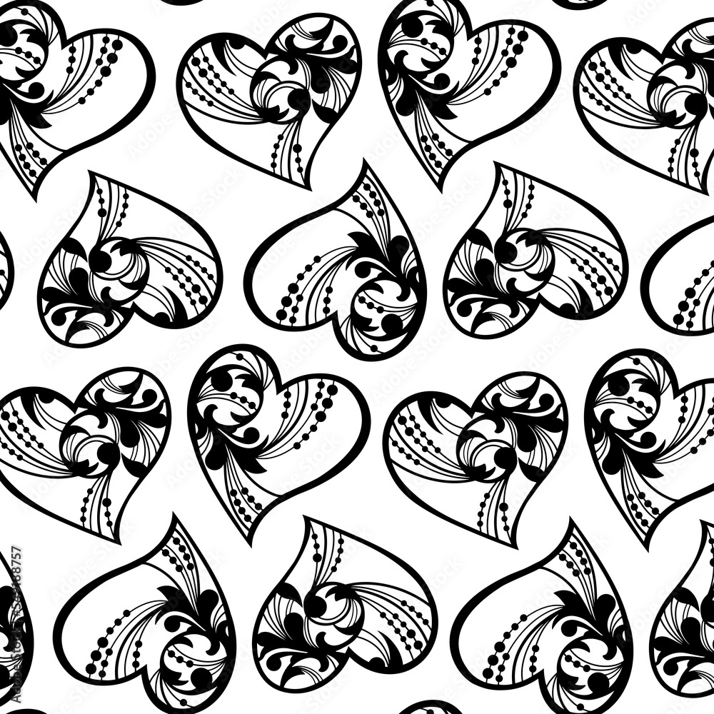 Obraz premium seamless outline pattern for Valentines day