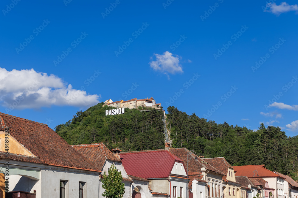 Rasnov fortress was built on forested hill top as part of defence system for Transylvanian villages from Bran pass on their way to Brasov, Romania
