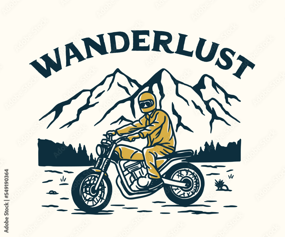 Obraz premium Vintage Motorcycle Adventure, Motocross Club. Hand drawn Vector illustration