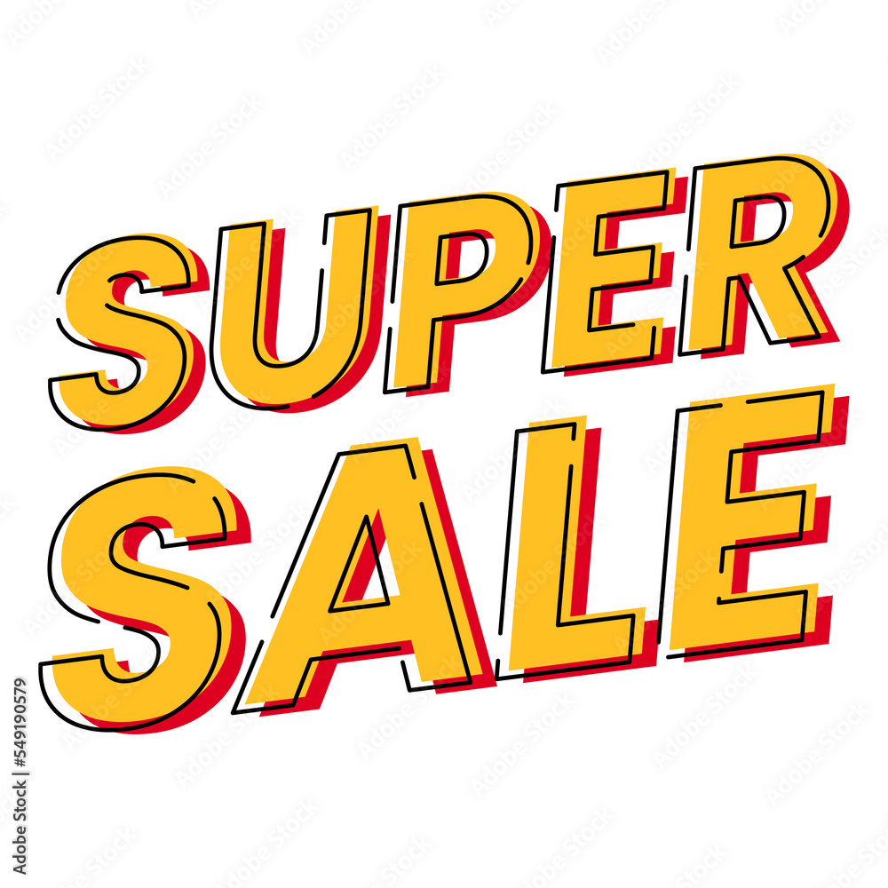 Vector of Super Sale text design, suitable for advertising content