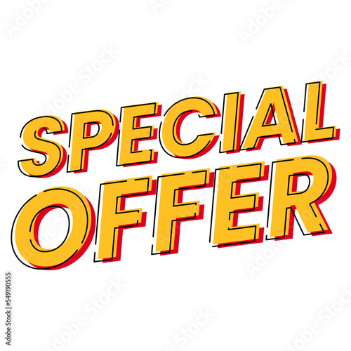 Vector of Special Offer text design, suitable for advertising content