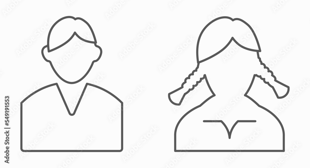 Man and woman couple avatar icon. Flat vector illustration isolated on white Man and woman couple avatar icon. Flat vector illustration isolated on white